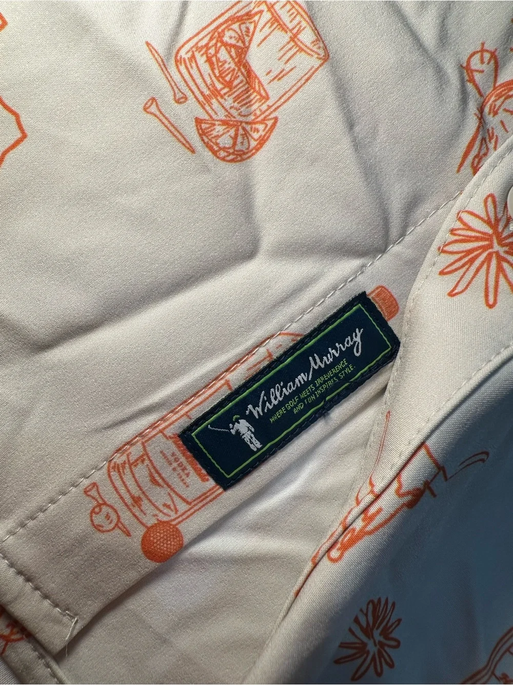 NWT William Murray Golf x Tito's Vodka Men's Medium Button Down Shirt
